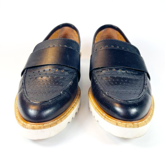 Halogen Emily Slip on Leather Loafers for Women Lug Platform Sole Shoe Size 7 - Picture 6 of 8